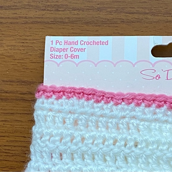 Diaper Cover size 0 6 months New NWT baby Girls boutique Pink white Crocheted - Picture 11 of 12